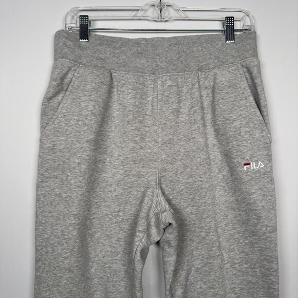 FILA Men's Jogger Sweatpants Grey Cotton Classic Logo Size M - Picture 3 of 10
